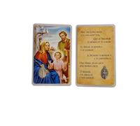 OVUNQUE PROTEGGIMI Sagrada Familia Oración Imágenes Santino, Set de 10 Imágenes María, José, Niño Jesús con Medalla Virgen Milagrosa. Holy Card. Plastificadas.