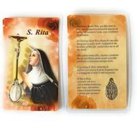 OVUNQUE PROTEGGIMI Santa Rita da Cascia Oración Imágenes Santino, Set de 10 Imágenes con Medalla Virgen Milagrosa. Holy Card. Plastificadas.