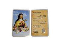 OVUNQUE PROTEGGIMI Santa Teresa Oración Imágenes Santino, Set de 10 Imágenes con Medalla Virgen Milagrosa. Holy Card. Plastificadas.