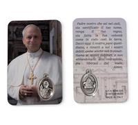 OVUNQUE PROTEGGIMI Santino Plastificado Papa León XIV, Imagen de Oración Santino, Imágen con Medalla del Papa Robert Francis Prevost, Tarjeta Santa., S, Plástico