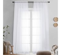 OVZME Paquete de 2 paneles de cortinas traslúcidas blancas de 120 pulgadas de largo, cortinas traslúcidas filtrantes de luz para sala de estar, extralargos y elegantes para puerta corrediza de cristal