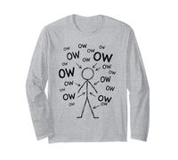OW OW OW Stick Man Figura Divertido Dolor Crónico Humor Meme 9 Manga Larga