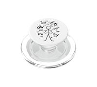 OW OW OW Stick Man Figura Divertido Dolor Crónico Humor Meme 9 PopSockets PopGrip para MagSafe