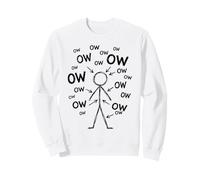 OW OW OW Stick Man Figura Divertido Dolor Crónico Humor Meme 9 Sudadera