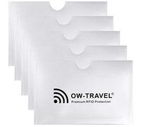 OW-Travel Bloqueo RFID Anti Fraude Protectores Funda para Tarjetas de Credito Débito Sanitaria Identificaciones Protector Pasaporte Protección 100% de RFID NFC (Fundas para Tarjeta de Credito)