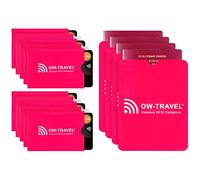OW-Travel Bloqueo RFID Tarjeta de credito y RFID Pasaporte. Fundas para Tarjetas CreditoCredit Card Protector Protector Tarjetas Anti Fraude(Funda Tarjeta Anti NFC 10+Funda Pasaporte 4)