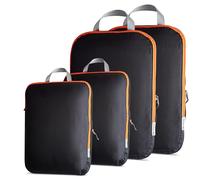 OW-Travel Bolsas Compresion Viaje para maletas fácil de organizar. Organizador Maleta 2 Medianos y 2 Grandes, Negro Packing cubes para maleta y Mochila. Accesorios Esenciales para Vacaciones