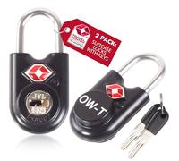 OW-Travel Candado con Llave TSA. Cerraduras para maletas. Candado para Taquilla. Candados para mochilas y maletas. Candado Taquilla Gimnasio. TSA candado seguridad equipaje con Llaves Negro 2