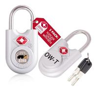 OW-Travel Candado con Llave TSA. Cerraduras para maletas. Candado para Taquilla. Candados para mochilas y maletas. Candado Taquilla Gimnasio. TSA candado seguridad equipaje con Llaves Plata 2