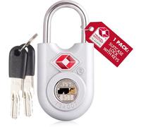 OW-Travel Candado con Llave TSA. Cerraduras para maletas. Candado para Taquilla. Candados para mochilas y maletas. Candado Taquilla Gimnasio. TSA candado seguridad equipaje con Llaves Plata 1