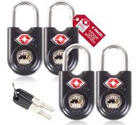 OW-Travel Candado con Llave TSA. Cerraduras para maletas. Candado para Taquilla. Candados para mochilas y maletas. Candado Taquilla Gimnasio. TSA candado seguridad equipaje con Llaves Negro 4