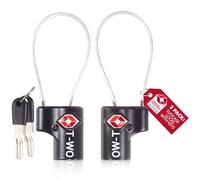 OW-Travel Candado de Cable con Llave TSA, Cable Acero Plastificado. Candado para Taquilla. Candados para mochilas y maletas. Candado Taquilla Gimnasio. TSA Candado Seguridad cable con Llaves Negro 2