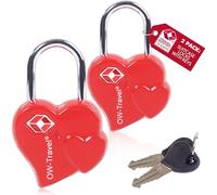 OW-Travel Candado Forma Corazón Con Llaves TSA - Cerraduras Para Maletas, Taquilla, Mochilas y Equipaje - Taquilla Gimnasio Con Llaves Rojo 2
