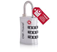 OW-Travel Candado maleta TSA Anti robo. Candado ABS numerico 3 Digitos. Candado Combinacion Taquilla. Candados para mochilas y maletas. Candado Taquilla Gimnasio. Candado seguridad equipaje Plata 1