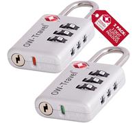 OW-Travel Candado Maleta TSA: Indicator De Alerta Abierta. Candado numerico 3 Digitos. Candado Combinacion Taquilla. Candados para Mochilas. Candado Taquilla Gimnasio. Candado Seguridad Plata 2