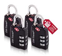 OW-Travel Candado maleta TSA: Indicator De Alerta Abierta. Candado numerico 3 Digitos. Candado Combinacion Taquilla. Candados para mochilas. Candado Taquilla Gimnasio. Candado seguridad Negro 4