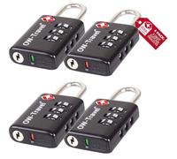 OW-Travel Candado maleta TSA: Indicator De Alerta Abierta. Candados numerico 3 Digitos. Candado Combinacion Taquilla. Candados para mochilas Negro 4