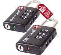 OW-Travel Candado maleta TSA: Indicator De Alerta Abierta. Candados numerico 3 Digitos. Candado Combinacion Taquilla. Candados para mochilas