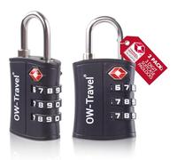 OW-Travel Candado maleta Viaje TSA (Negro 2) en Plástico ABS con 3 Digitos. Candados con Combinacion para Mochilas, Maletas y Equipaje. Candado Taquilla Gimnasio. Candados Maletas de Viaje
