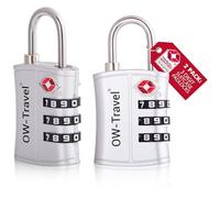 OW-Travel Candado maleta Viaje TSA (Plata 2) en Plástico ABS con 3 Digitos. Candados con Combinacion para Mochilas, Maletas y Equipaje. Candado Taquilla Gimnasio. Candados Maletas de Viaje