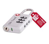 OW-Travel Candado TSA con Indicador de Alerta Abierta - Numerico 3 Digitos para Maleta, Taquilla, Mochilas y Gimnasio - Seguridad con Combinacion
