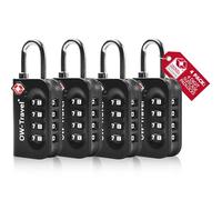OW-Travel Candado TSA Numérico 4 Dígitos - Combinación Taquilla para Mochilas y Maletas - Seguridad de Equipaje en Gimnasio