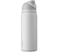 Owala FreeSip - Botella de acero inoxidable con botón pulsador y popote integrado, 940 ml, Shy Marshmallow