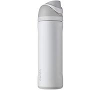 Owala FreeSip Botella de agua aislada de acero inoxidable con botón y popote integrado, 710 ml, malvavisco tímido