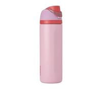 Owala FreeSip Botella de agua aislada de acero inoxidable con pajilla para deportes y viajes, botella de agua deportiva sin BPA, 24 onzas, rosa, pastel de comida de ángel