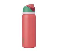 Owala FreeSip Botella de agua aislada de acero inoxidable con popote para deportes, viajes y escuela, botella de agua deportiva sin BPA, 32 onzas, campo de fresas