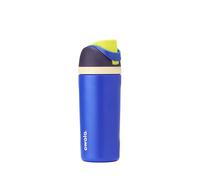 Owala FreeSip - Botella de agua de acero inoxidable aislada con popote, botella de agua deportiva sin BPA, ideal para viajes, 16 onzas, esfera celestial