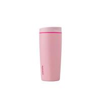 Owala Vaso de café aislado de acero inoxidable SmoothSip Slider, vaso reutilizable para café helado, taza de viaje para café caliente, libre de BPA 590 ml, Rosa (Pucker Up)