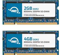 OWC 6GB (2+4GB) PC2-6400 DDR2 800MHz SODIMM 200 Pin Memory Upgrade Kit for Apple iMac Intel 2.4GHz-3.06GHz April 2008, MacBook White 2.13GHz May 2009. Model OWC6400DDR2S6GP