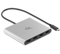 OWC Adaptador USB-C Quad HDMI 4K con DisplayLink - 4 monitores 4K @ 60Hz, Power Delivery 90W, Compatible Mac M1/M2/M3/M4, PC, Chromebook - Plug & Play, Audio HDMI, Bus Powered