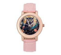 Owe Flower Full Moon - Reloj de pulsera para mujer, correa suave, regalo para cumpleaños, día de San Valentín