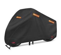 OWEEIO Funda Gruesa 600D Resistente para Motocicleta, Impermeable, Universal, con Agujeros de Bloqueo y Bolsa de Almacenamiento (Negro, 116 x 41 x 50 Pulgadas)