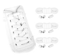 Owelth Cordones Elasticos sin Atar con Hebilla, Cordones Elasticos Niños Adultos de Poliéster, Cordones Blancos Universales sin Nudo para Converse Altas Zapatillas