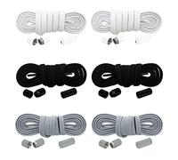 Owelth Cordones Elasticos sin Atar con Hebilla, Cordones Elasticos Niños Adultos de Poliéster, Cordones Blancos Universales sin Nudo para Converse Altas Zapatillas