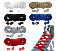 Owelth Cordones Elasticos sin Atar con Hebilla, Cordones Elasticos Niños Adultos de Poliéster, Cordones Blancos Universales sin Nudo para Converse Altas Zapatillas