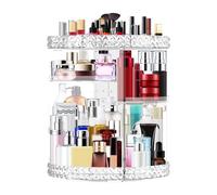 Owelth Organizador de Maquillaje Giratorio 360 Grados, Organizadores de Maquillaje con Rotación Ajustable, Organizador Giratorio Makeup Organizer con Múltiples Funciones