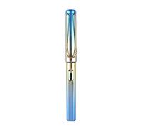 OWENRYIN Pluma estilográfica, cuerpo metálico, pluma de colores con pistón, ventana de tinta visible de 0,5 mm, pluma de iridio para caligrafía infantil, juego de tintas con puntas para