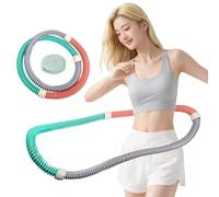 Owfeel Hula Hoop de resorte suave con peso para adultos, aro de fitness plegable portátil de 3 libras, diseño respetuoso con la cintura, pierde peso rápidamente por forma divertida de entrenar, aro de