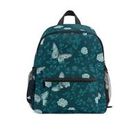 OWFKAY Aqua - Mochilas para niños y niñas, diseño de mariposas y flores, mochila pequeña para guardería