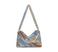 OWFKAY Bolsa de felpa para las axilas, bolso de mano para mujer, bolso de hombro esponjoso para invierno, rama cuántica de ciervos