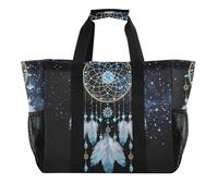 OWFKAY Bolsa de lona de viaje, bolsa de gimnasio deportiva, bolsa de playa, bolsa de hombro para fin de semana, bolsa de noche para mujer, plegable, reutilizable, atrapasueños con un fondo de cielo