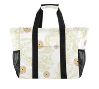OWFKAY Bolsa de lona de viaje, bolsa de gimnasio deportiva, bolsa de playa, bolsa de hombro para fin de semana, bolsa de noche para mujer, plegable, reutilizable, patrón de dragón blanco 7, Patrón de