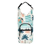OWFKAY Bolsa de transporte para botellas de agua, bonito diseño de árbol de coco junto al mar, accesorios para botellas de agua deportivas, multicolor, Talla única, Bolsa transportadora para botellas
