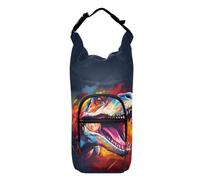 OWFKAY Bolsa de transporte para botellas de agua, colorida, respirando fuego, dinosaurio, botella de agua, accesorios deportivos, multicolor, Talla única, Bolsa transportadora para botellas de agua
