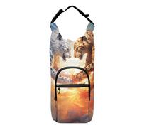 OWFKAY Bolsa de transporte para botellas de agua, dos guepardos batallando en el cielo, bolsa para botella de agua deportiva, accesorios para botellas de agua, multicolor, Talla única, Bolsa
