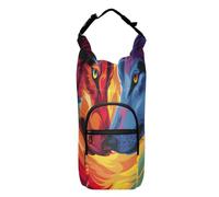 OWFKAY Bolsa para botella de agua, diseño de lobos, dos caras mirándose entre sí, ojos feroces, bolsa para botella de agua deportiva, accesorios para botellas de agua, multicolor, Talla única, Bolsa
